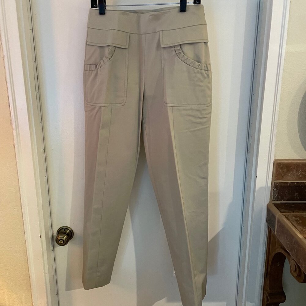 Prada Cotton Straight Leg Pants w/ 2 Front Pockets/Side Zipper EU46 Size 10